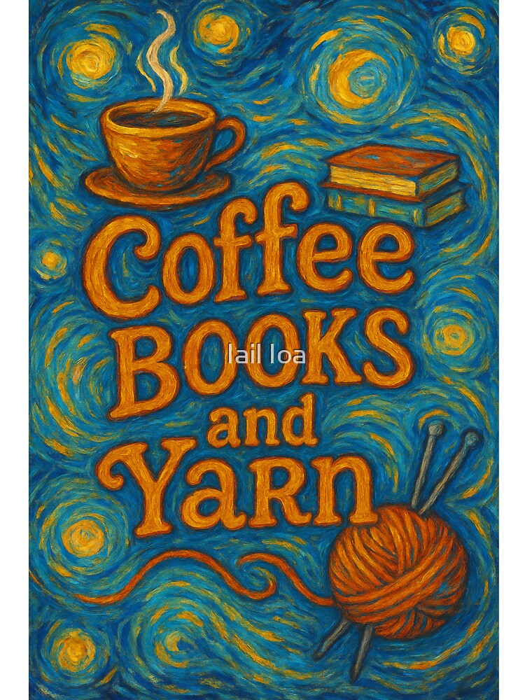 Coffee books and yarn by Iail Ioa