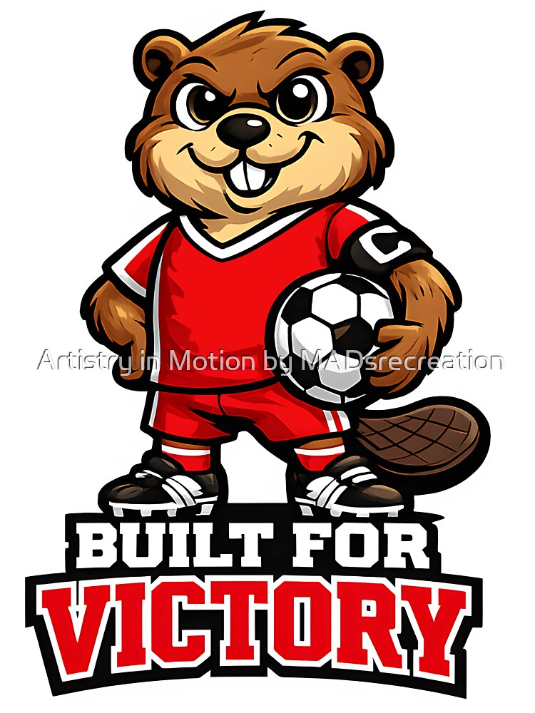 Canada Beaver Soccer Mascot – Built for Victory Patriotic Football Fan T-Shirt & Sticker by  Artistry in Motion by MADsrecreation