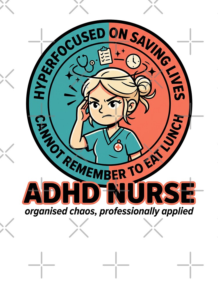 ADHD Nurse Humor Gift: Hyperfocused on Saving Lives Funny Badge by Osmose-Studio ⭐⭐⭐⭐⭐