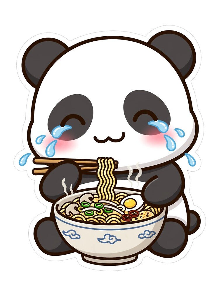 Spicy Ramen Crying Panda - Noodle Lover by plottlicht