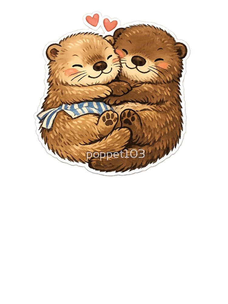 Otterly Devoted – Otters Holding Hands by poppet103
