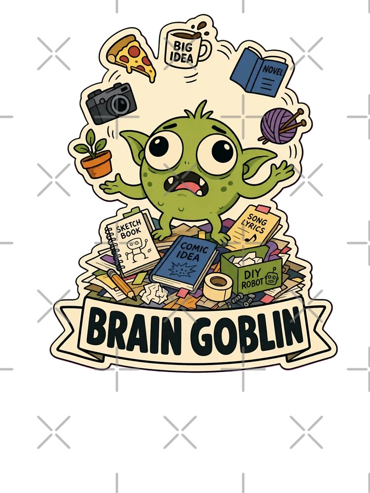 Brain Goblin | Cute ADHD Creature Neurodivergent Doodle by StickyGuys