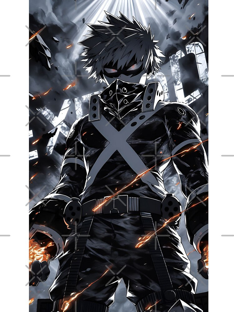 Explosive Power Anime Hero – Dark Battle Warrior Anime Action Art by Dyan4