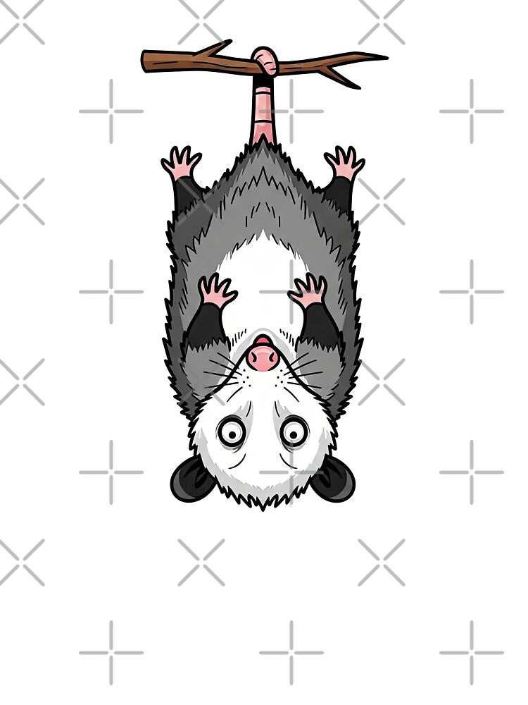 Cute Hanging Upside Down Opossum by TeeARTHY