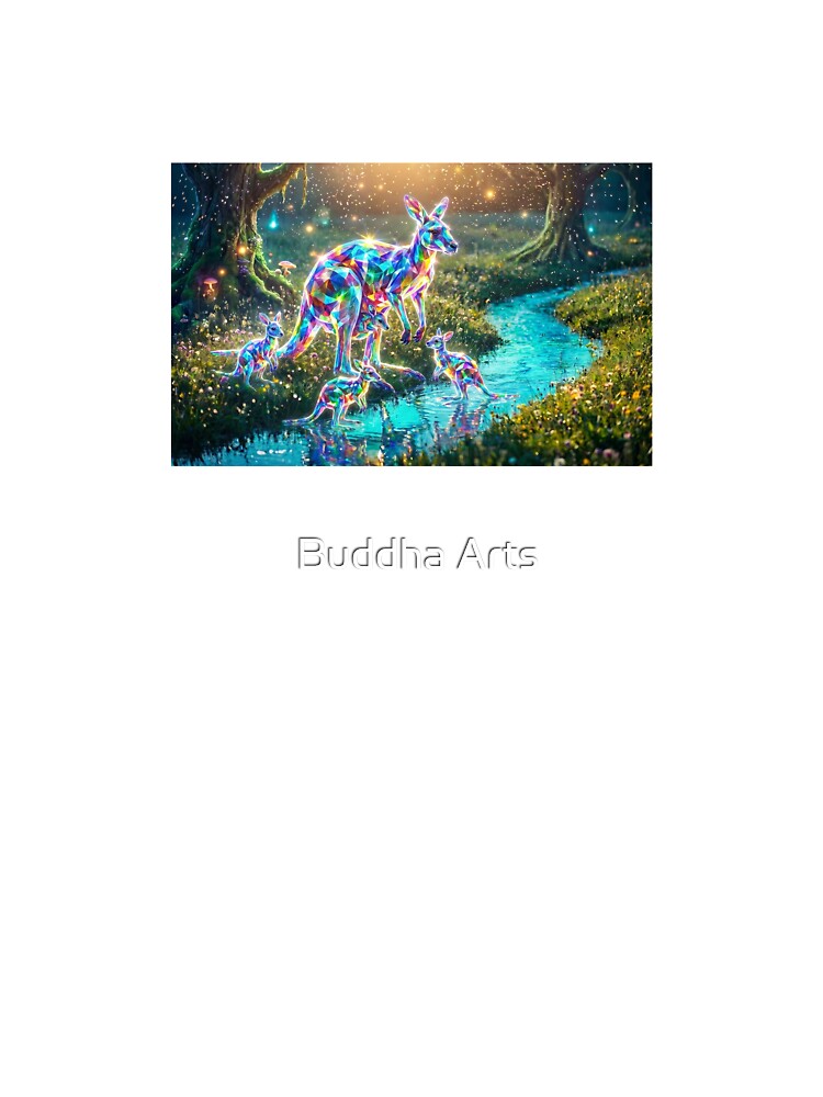 Crystal Kangaroos with babies by Buddha Arts