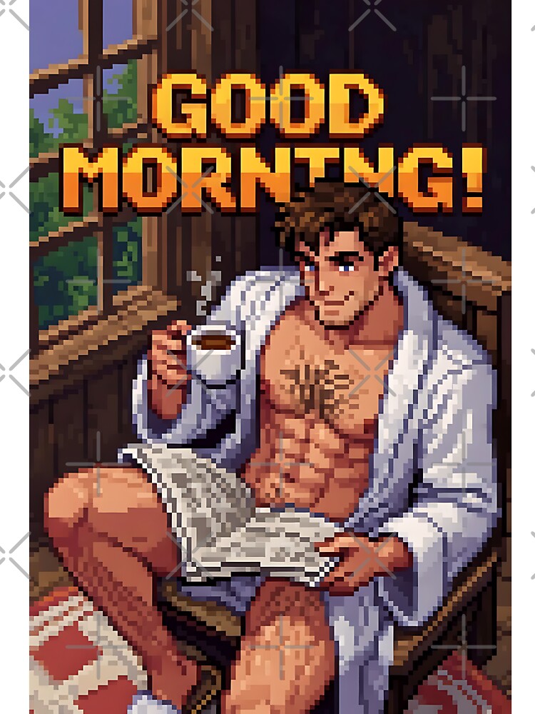 Pixel Art Good Morning Muscular Daddy by ZhivanCrimson