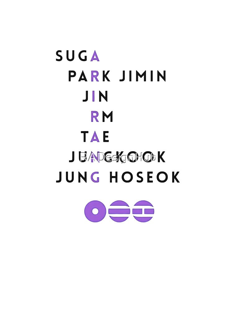Minimalist Member Names – Arirang Era Purple Graphic by RADesignHub