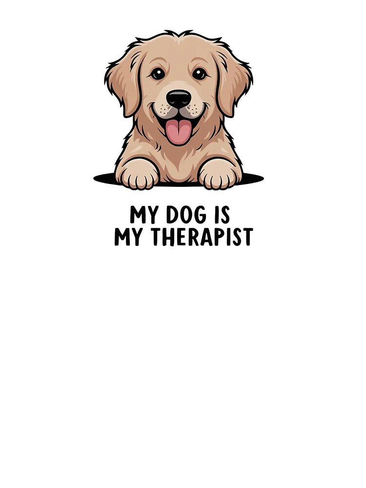 My Dog Is My Therapist Funny Dog Lover Gift Golden Retriever Design by Cool-cat-art