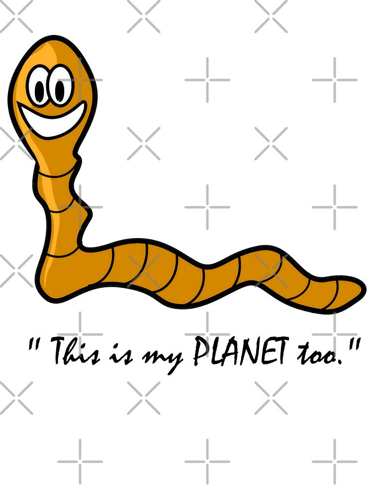 Cute Earthworm Animal Planet Art - White by geekySlicks