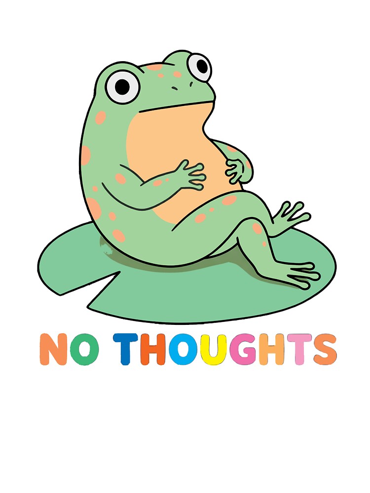 Funny No Thoughts Empty Head Frog Sticker by PholPol1959