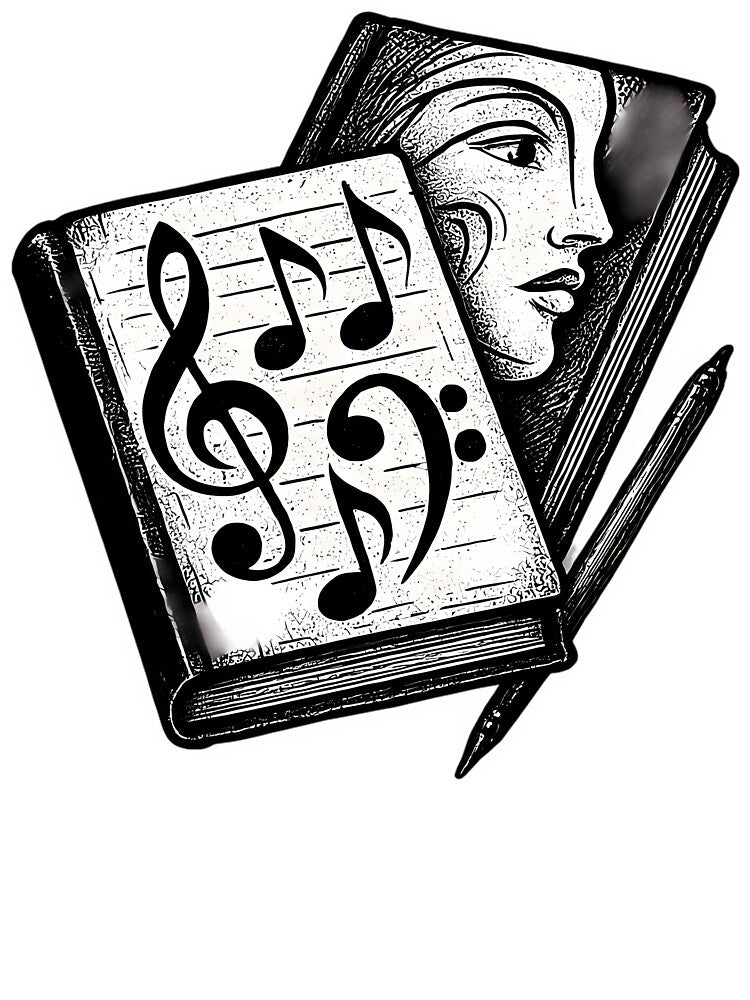 Intertwined Music Journals With Abstract Face by evabelwq