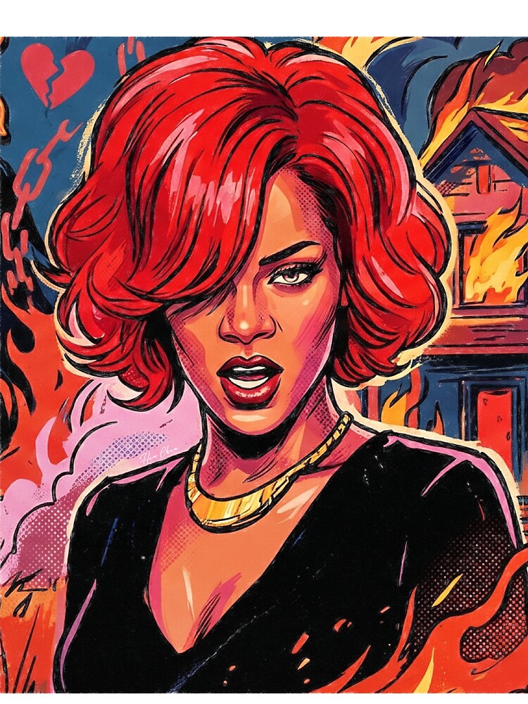 Love The Way You Lie Comic Pop Art Portrait by Hen-C-Art