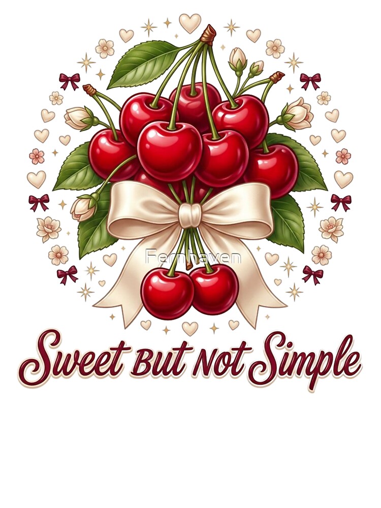 Sweet But Not Simple | Cute Cherry Coquette | Vintage Cherry Bouquet Aesthetic by Fernhaven