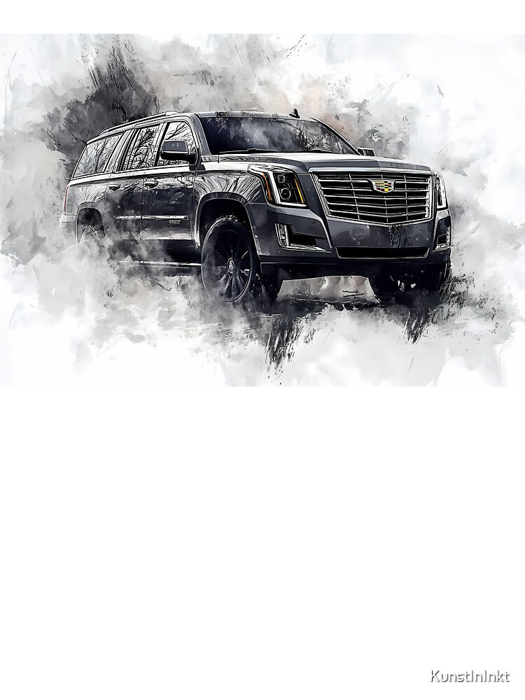 "Grey Cadillac Escalade – Digital Pop Art Print" VI by AutoPopStudio