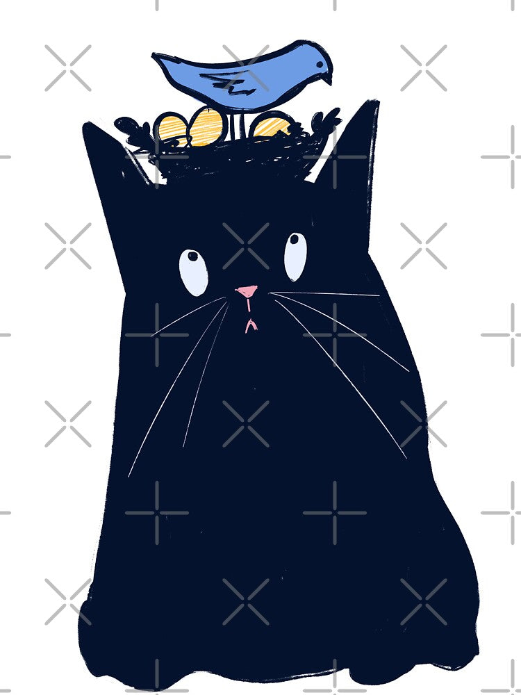 Funny Black Cat No Thoughts Head Empty Meme by ArtbyLanaN