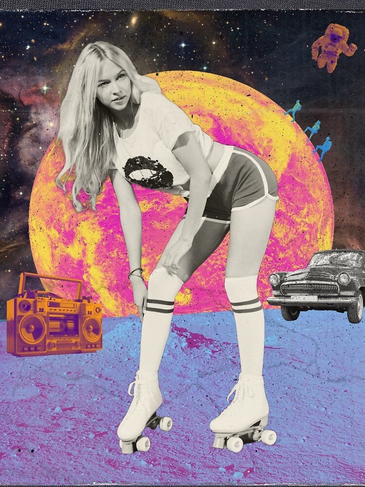 Moon Roller Retro Poster by Pixelfunk