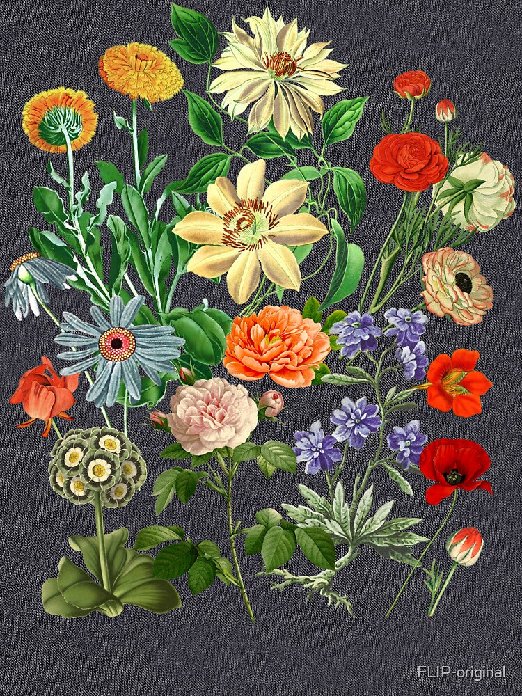 vintage flowers botanical art by FLIP-original