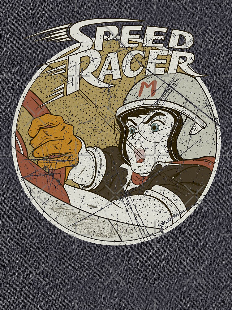 Vintage Speed Racer Distressed Circle Tee | Retro 60s Anime by redwane