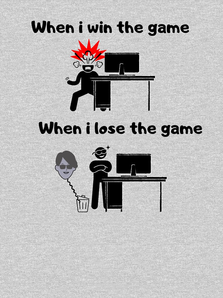 When I win the game VS when I lose the game – Test based illustration design – Black text by Nemesiscrowd