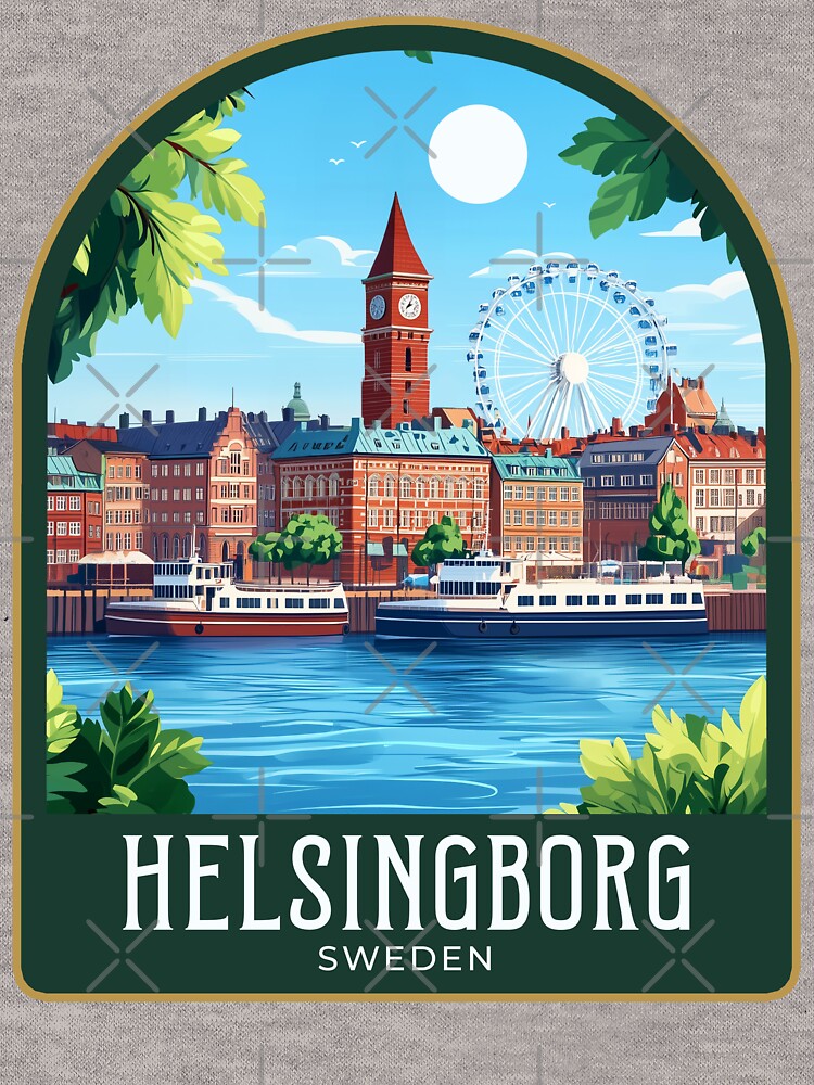 Helsingborg Vintage Travel Illustration by HomeLivingCo