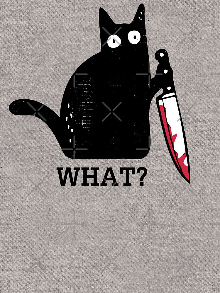 What? Cat with Knife - Distressed design by risible