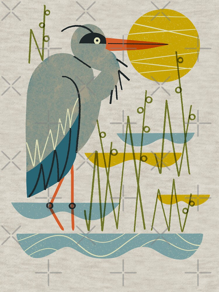 Heron Among Reeds by Renea L Thull