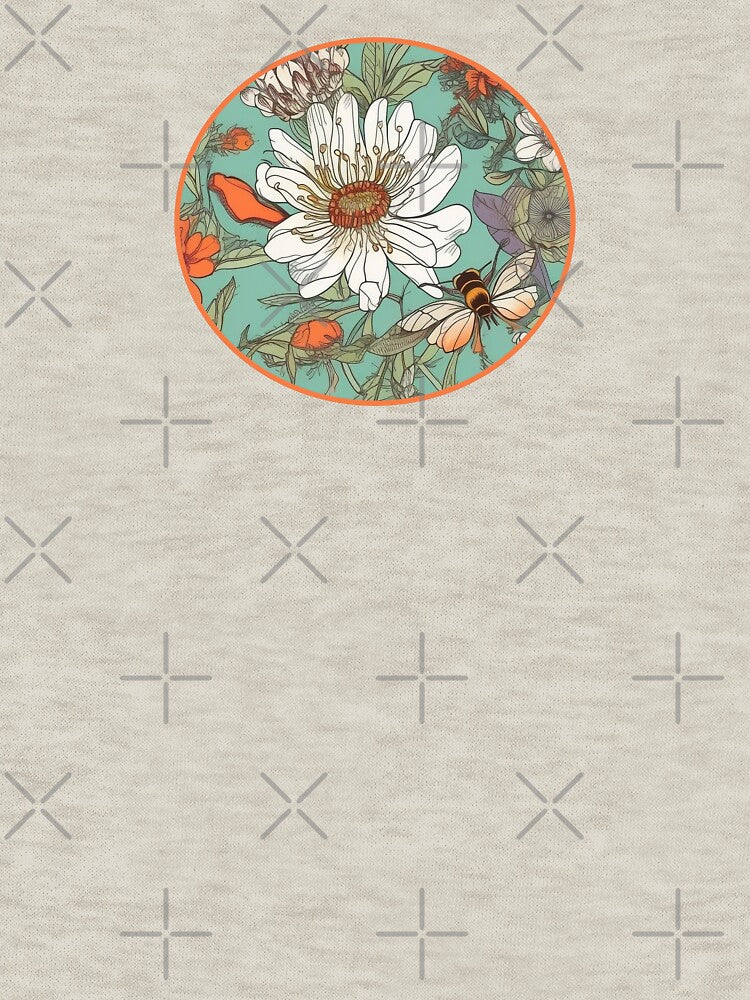 Happy Spring Summer Flower garden with Bees and Pretty Wildflowers by EmilyFNM3D