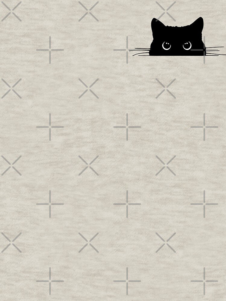 Cute Peeking Black Cat - Minimalist Kawaii Cat by Darkifun