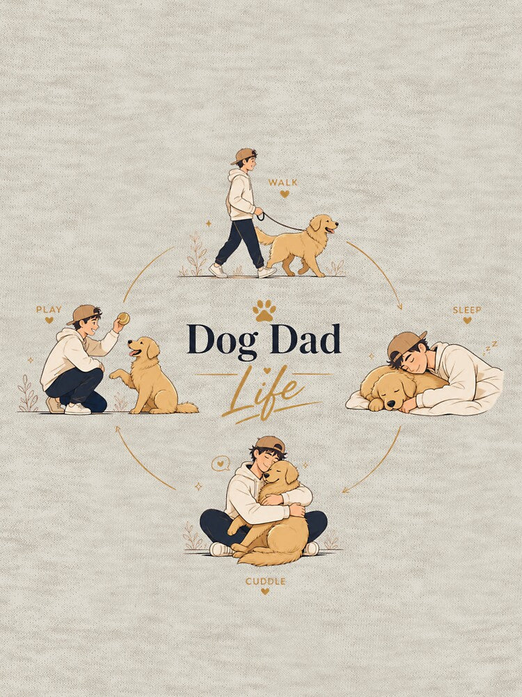 Golden Retriever Dog Dad Life Cycle Kawaii Lifestyle T-Shirt by Ashley critters