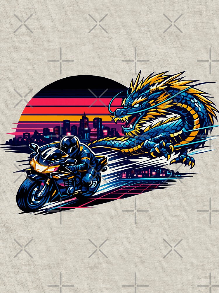 Synthwave Highway Dragon Race by KungPowUnicorn
