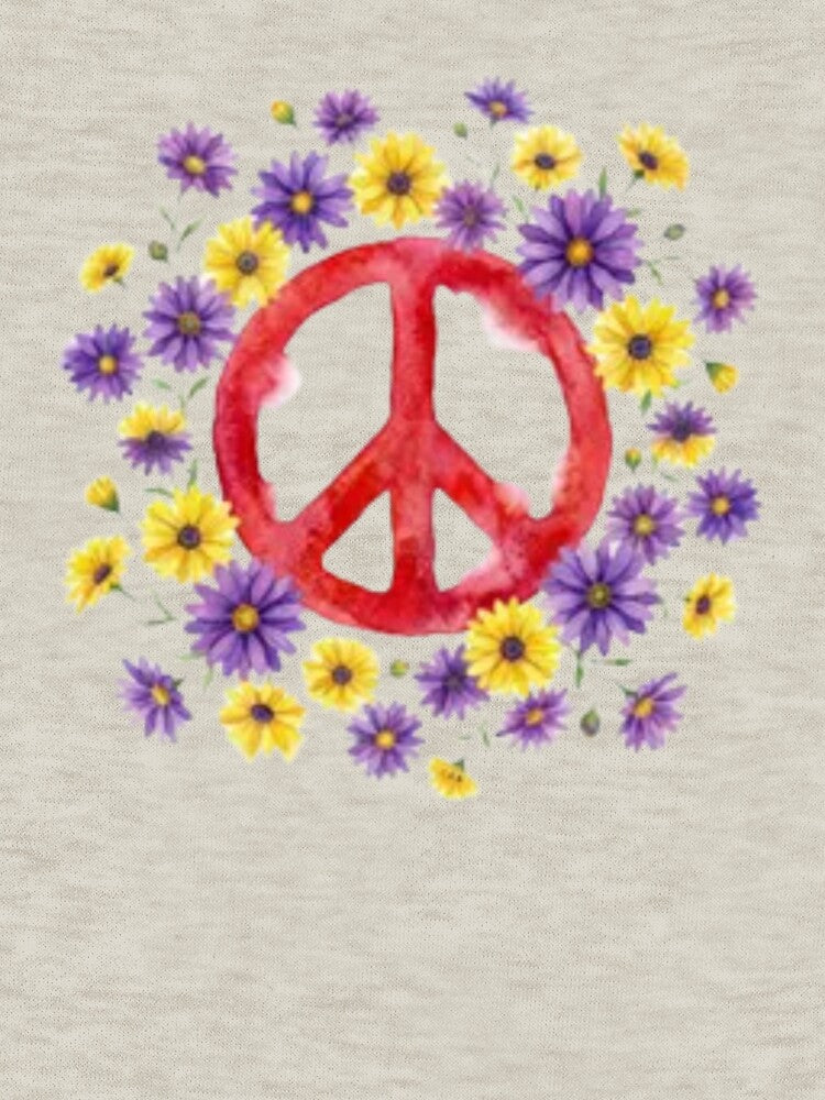 Red Peace Sign Floral by HippyRikky