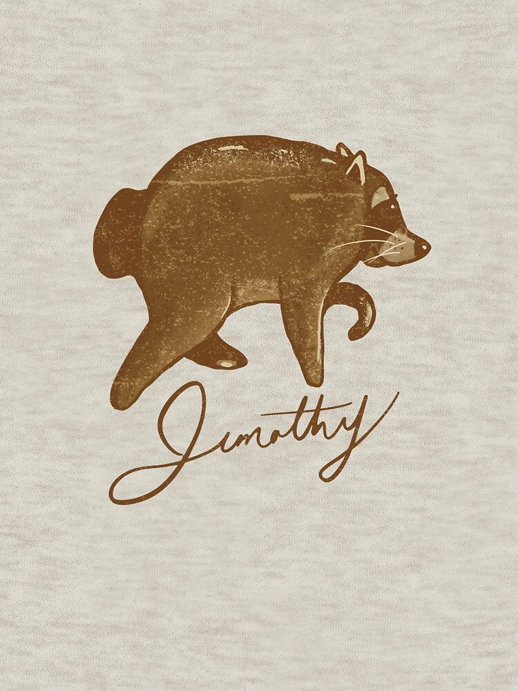 Jimothy The Brown Raccoon Vintage Textured Illustration by Hairqq