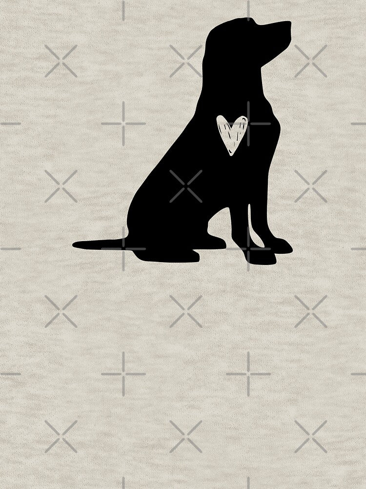 Labrador Retriever Black Silhouette Heart Love Dog Cute by Omoozo