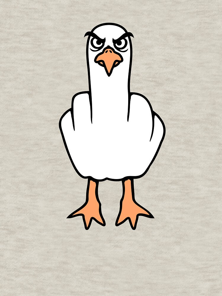 Seagull middle finger insult stinky finger cheeky by shirt-o-mat