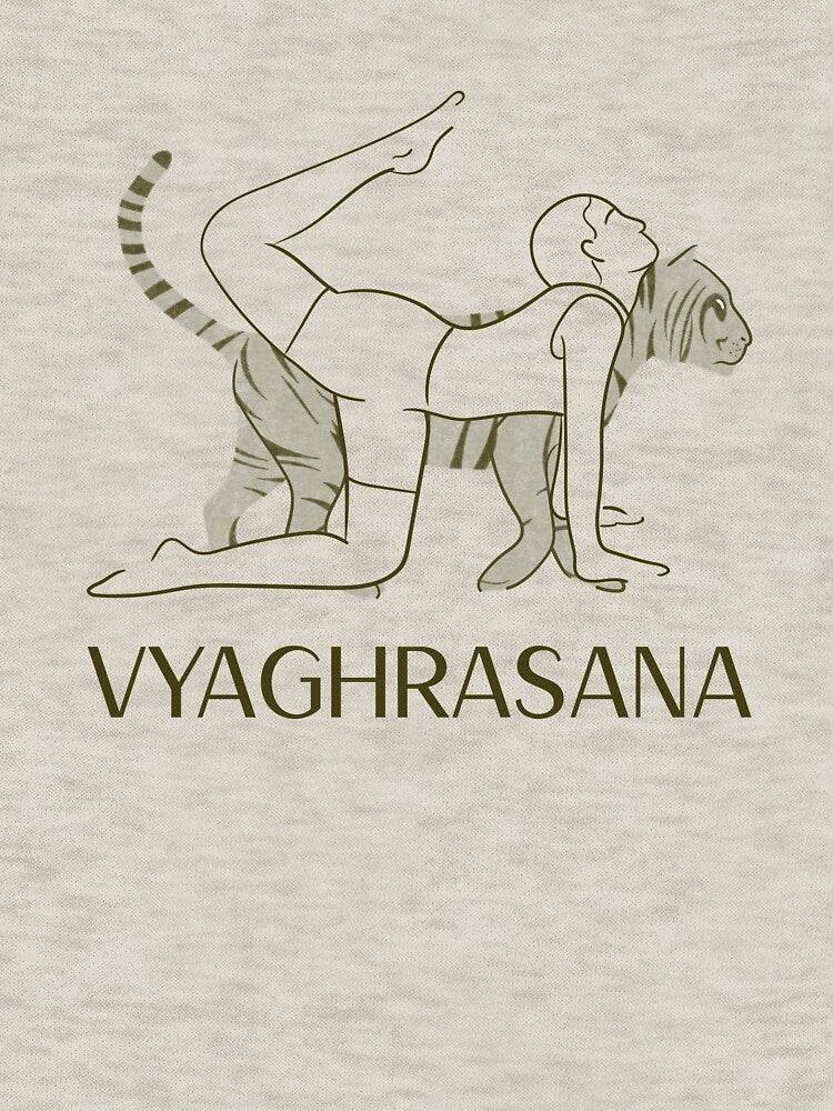 Tiger Yoga Pose Vragrhasana – Strength and Balance Yoga Design by WellspringXflow