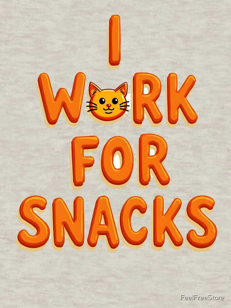 I Work for Snacks – Funny Cat Developer Humor for Programmers & Cat Lovers by FeelFreeStore