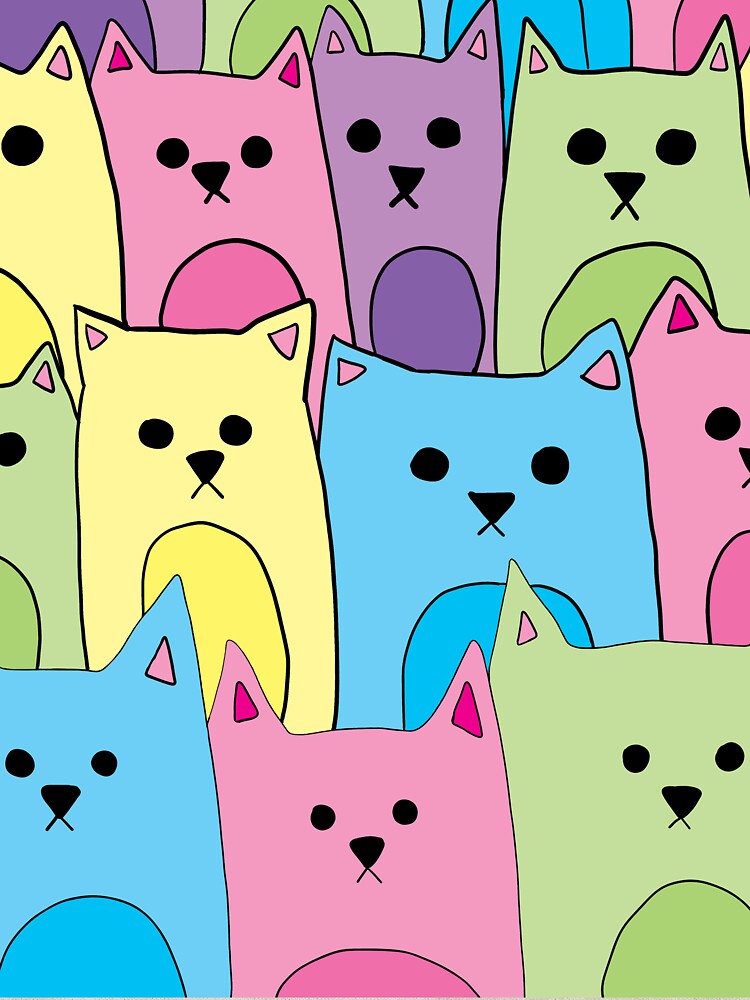 Pastel Group of Cats by alisadesigns