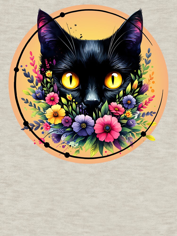Floral Black Cat by I-I-Trading-Co