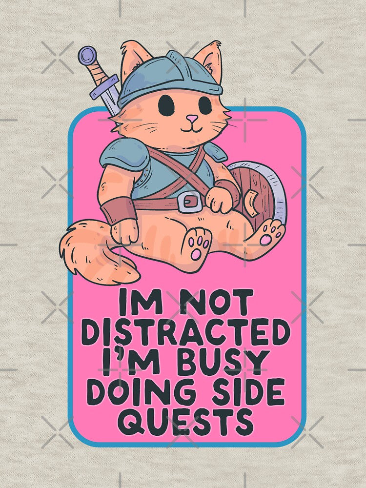 I’m Not Distracted I’m Busy Doing Side Quests – Funny Gamer Cat by Jess.a.creates