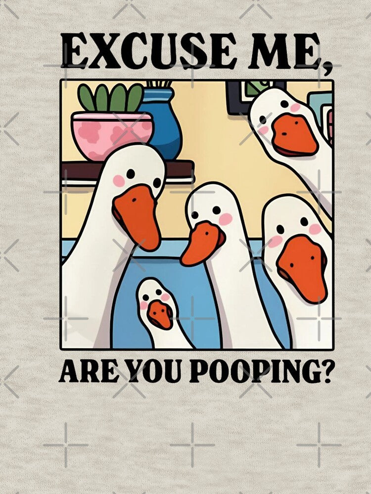 Excuse Me, Are You Pooping? – Funny Duck Bathroom Meme T-Shirt by HomeFarShop