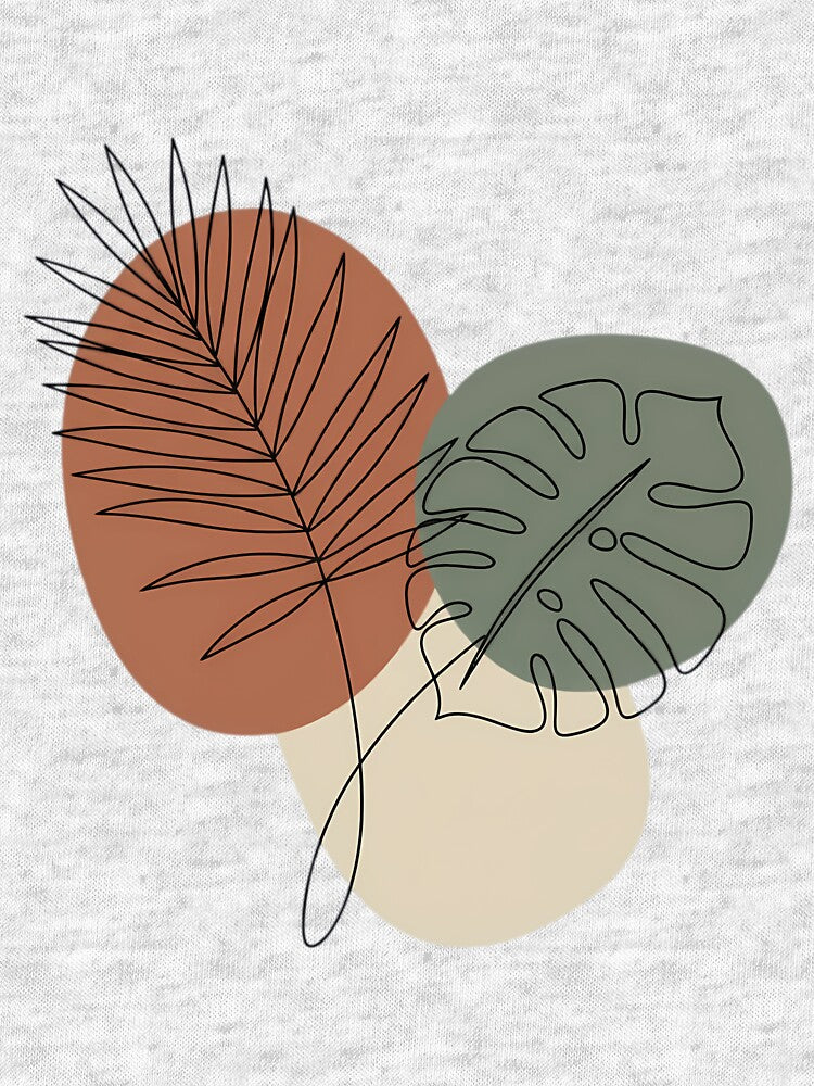 Minimalist Botanical Leaves Abstract Art by Thudesign85