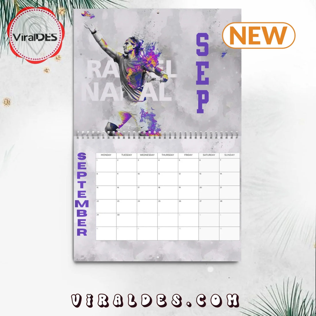 Rafael Nadal 2025 Happy New Year Calendar