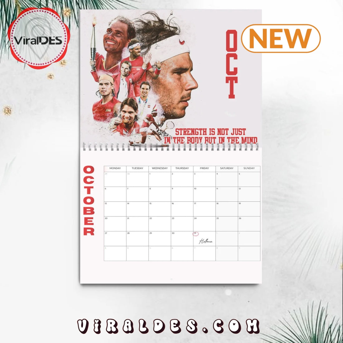 Rafael Nadal 2025 Happy New Year Calendar