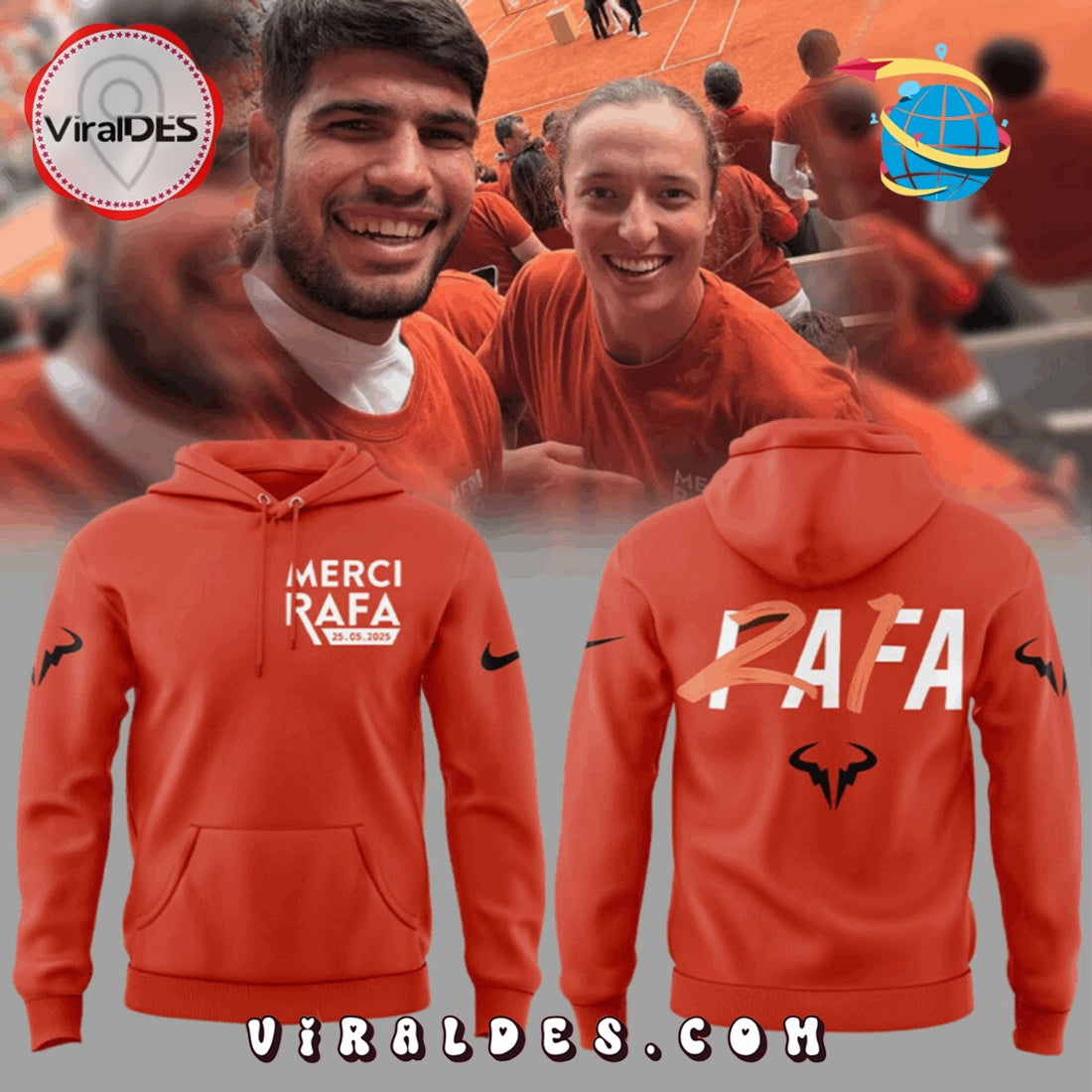 Rafael Nadal Limited Edition 2025 Orange Hoodie