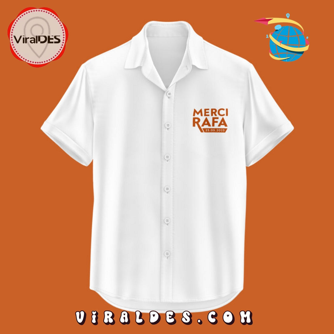 Rafael Nadal Signatures Exclusive White Hawaiian Shirt