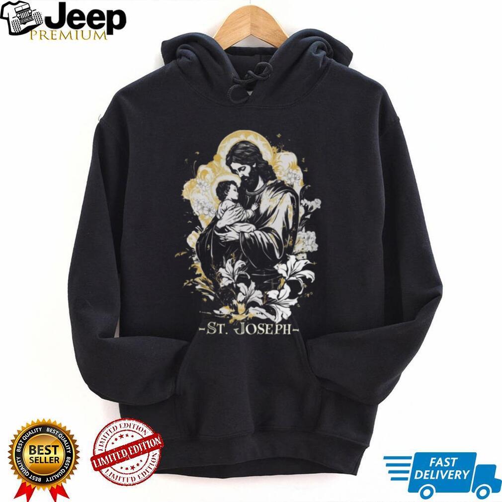 Saint Joseph and Child Jesus Catholic Religious Art T Shirt