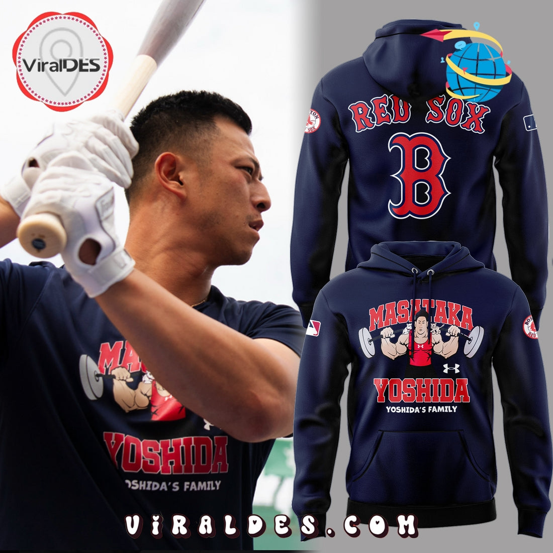 Red Sox x Masataka Yoshida’s Family Navy Hoodie, Long Pants