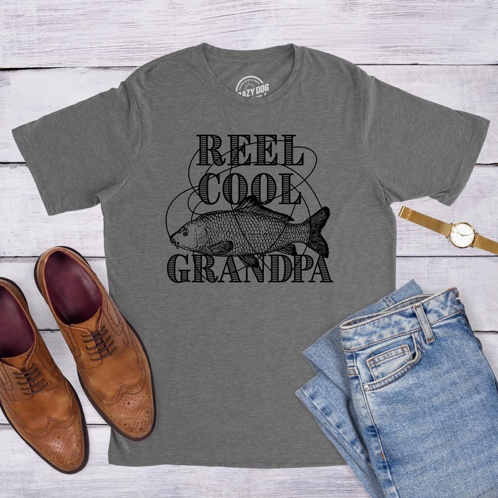 Reel Cool Grandpa Men's T Shirt Hoodie, Sweatshirt | WearSparks.com (Image 3)