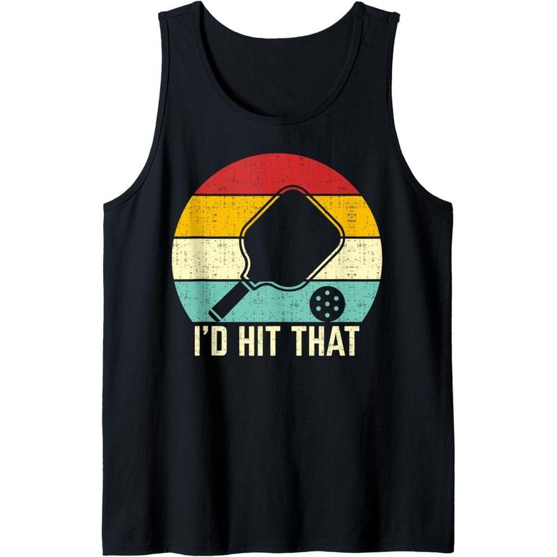 retros vintage sunset paddle I'd hit that pickleball player Tank Top MADE IN USA