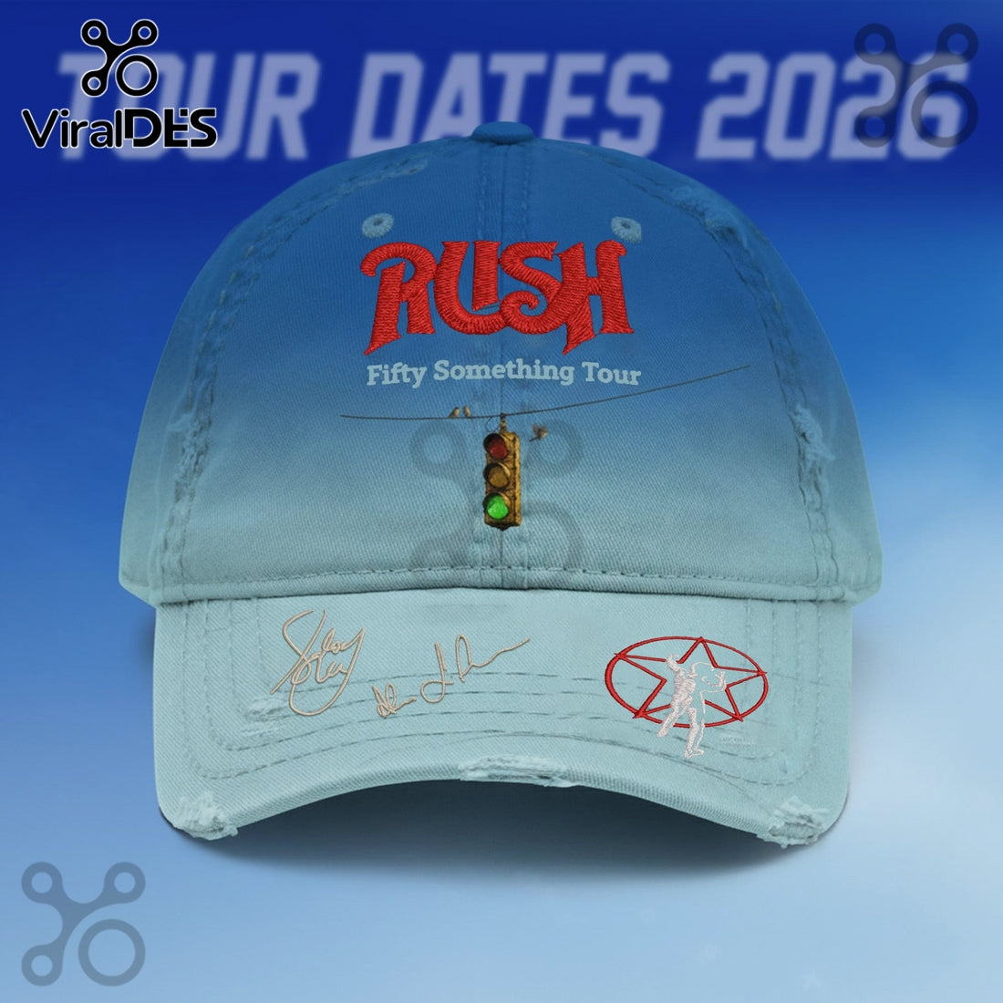 Rush 2026 Tour Fifty Something Embroidered Premium Baseball Cap